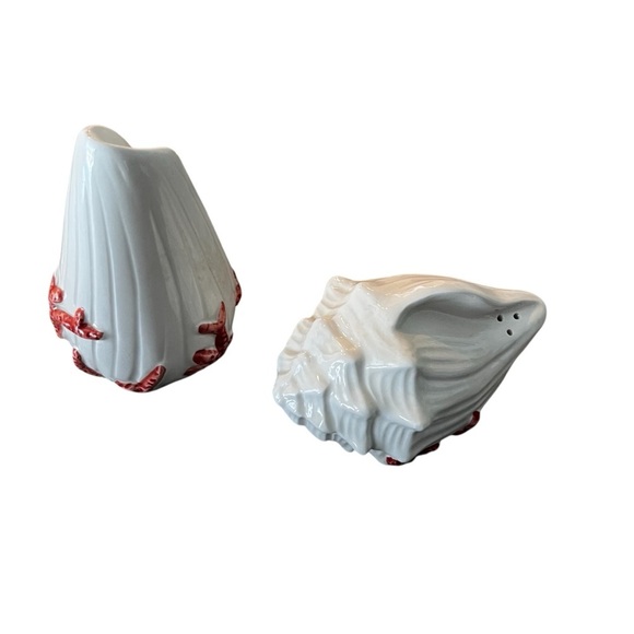 VINTAGE 1989 FITZ & FLOYD SEASHELL & CORAL SALT & PEPPER SHAKERS - JAPAN - EUC - Picture 3 of 7